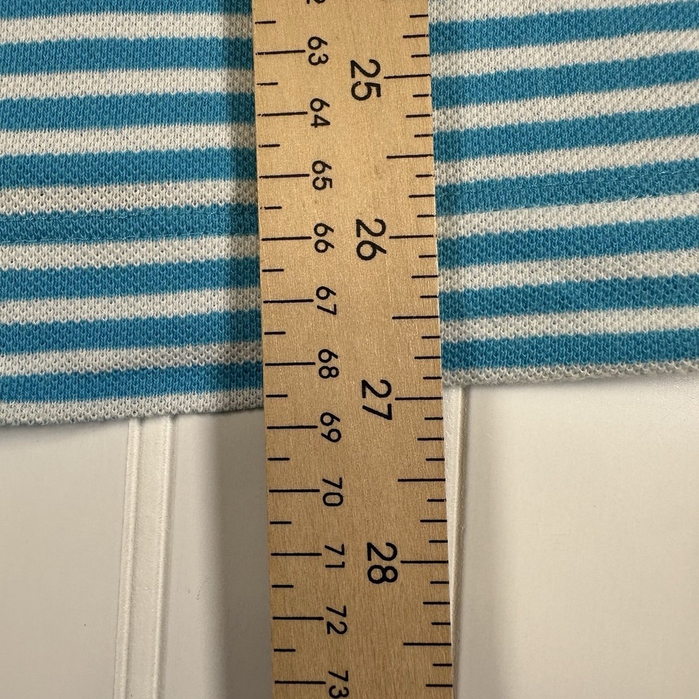 Lacoste Sport Polo Shirt Mens Large 5 Blue Striped Roland Garros Paris Golf - Picture 7 of 7